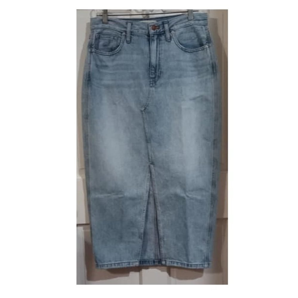 Madewell Rigid Denim A-line Midi Skirt NWT